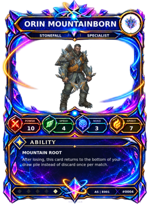 Rendered Orin Mountainborn Ascendant Champion card