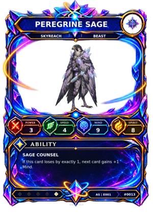 Rendered Peregrine Sage Ascendant Champion card