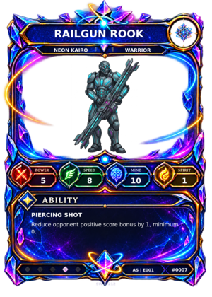 Rendered Railgun Rook Ascendant Champion card
