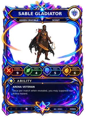 Rendered Sable Gladiator Ascendant Champion card