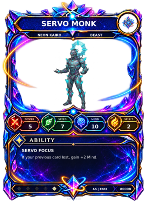 Rendered Servo Monk Ascendant Champion card