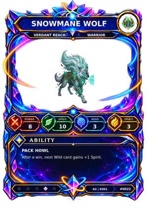 Rendered Snowmane Wolf Ascendant Champion card