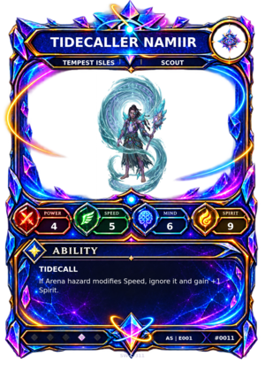 Rendered Tidecaller Namiir Ascendant Champion card