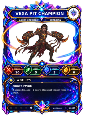 Rendered Vexa Pit Champion Ascendant Champion card