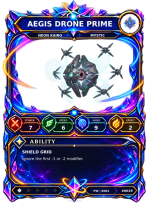 Rendered Aegis Drone Prime Base Champion card