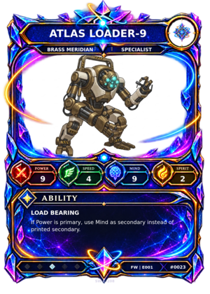 Rendered Atlas Loader-9 Base Champion card