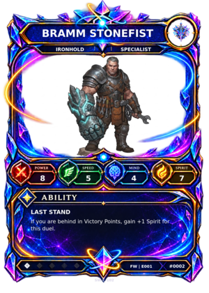 Rendered Bramm Stonefist Base Champion card