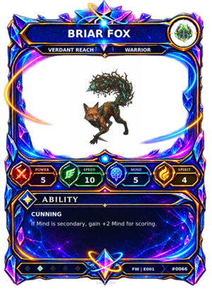 Rendered Briar Fox Base Champion card
