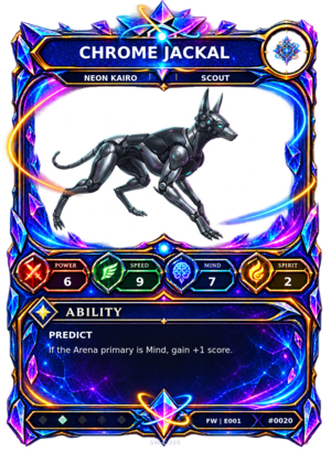 Rendered Chrome Jackal Base Champion card