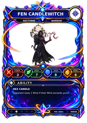 Rendered Fen Candlewitch Base Champion card