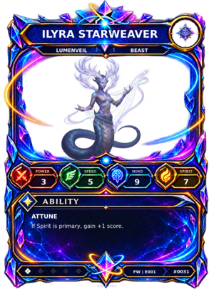 Rendered Ilyra Starweaver Base Champion card