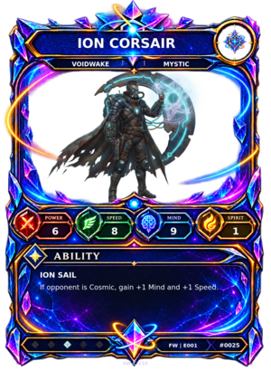 Rendered Ion Corsair Base Champion card