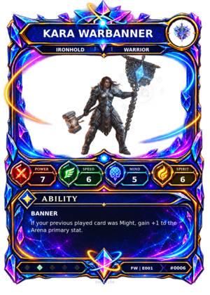 Rendered Kara Warbanner Base Champion card