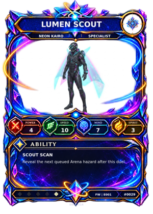 Rendered Lumen Scout Base Champion card