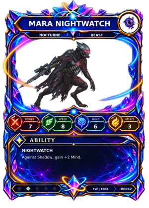 Rendered Mara Nightwatch Base Champion card