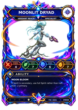 Rendered Moonlit Dryad Base Champion card