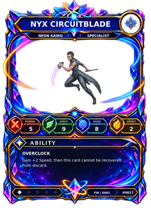 Rendered Nyx Circuitblade Base Champion card