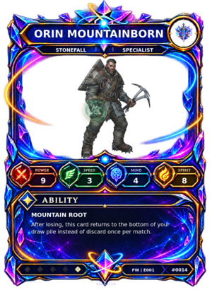 Rendered Orin Mountainborn Base Champion card