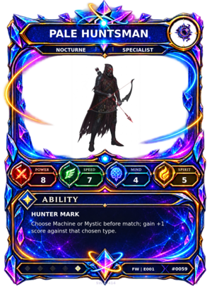 Rendered Pale Huntsman Base Champion card