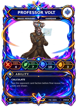 Rendered Professor Volt Base Champion card