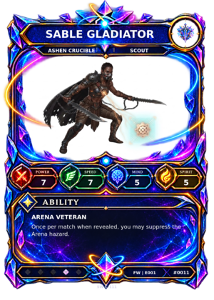 Rendered Sable Gladiator Base Champion card