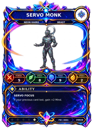 Rendered Servo Monk Base Champion card