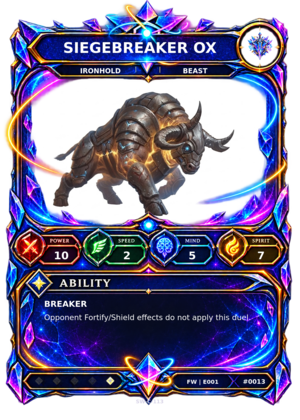 Rendered Siegebreaker Ox Base Champion card