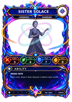 Rendered Sister Solace Base Champion card
