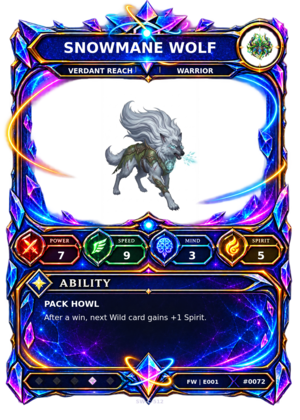Rendered Snowmane Wolf Base Champion card