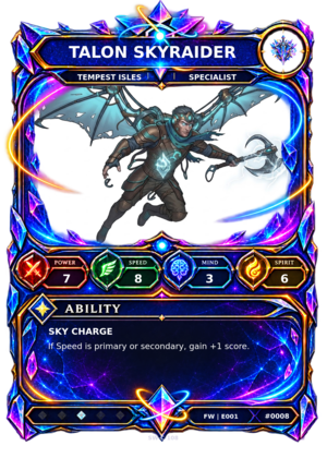 Rendered Talon Skyraider Base Champion card