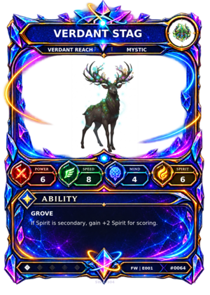 Rendered Verdant Stag Base Champion card