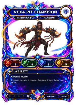 Rendered Vexa Pit Champion Base Champion card