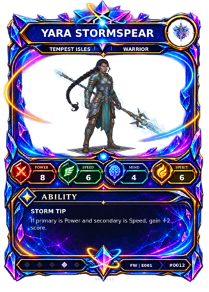 Rendered Yara Stormspear Base Champion card