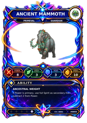 Rendered Ancient Mammoth Convergence Champion card