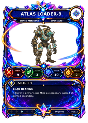Rendered Atlas Loader-9 Convergence Champion card