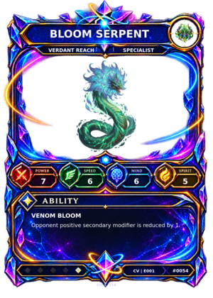 Rendered Bloom Serpent Convergence Champion card