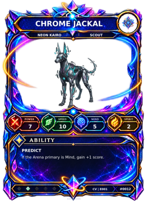 Rendered Chrome Jackal Convergence Champion card