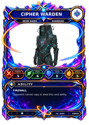 Rendered Cipher Warden Convergence Champion card