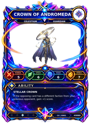 Rendered Crown of Andromeda Convergence Champion card
