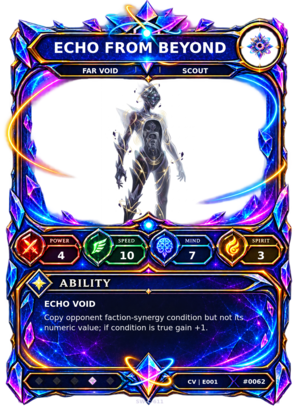 Rendered Echo from Beyond Convergence Champion card