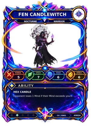 Rendered Fen Candlewitch Convergence Champion card