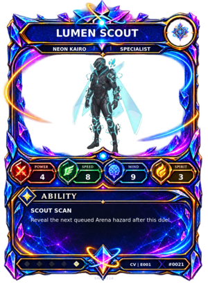 Rendered Lumen Scout Convergence Champion card