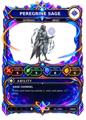 Rendered Peregrine Sage Convergence Champion card