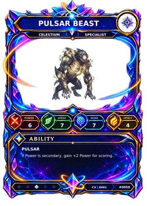 Rendered Pulsar Beast Convergence Champion card