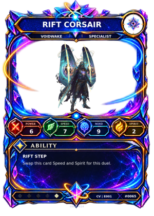 Rendered Rift Corsair Convergence Champion card