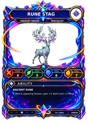Rendered Rune Stag Convergence Champion card