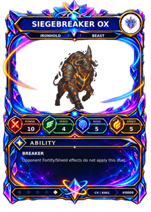 Rendered Siegebreaker Ox Convergence Champion card