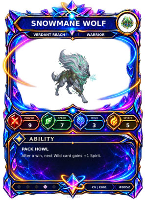 Rendered Snowmane Wolf Convergence Champion card