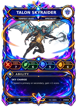Rendered Talon Skyraider Convergence Champion card