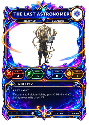 Rendered The Last Astronomer Convergence Champion card